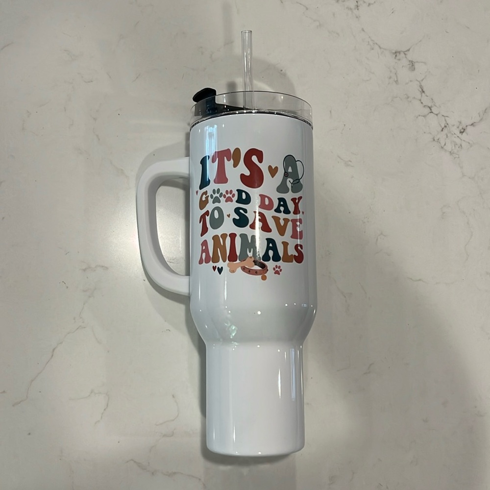 40 oz metal tumbler, brand new, never used
